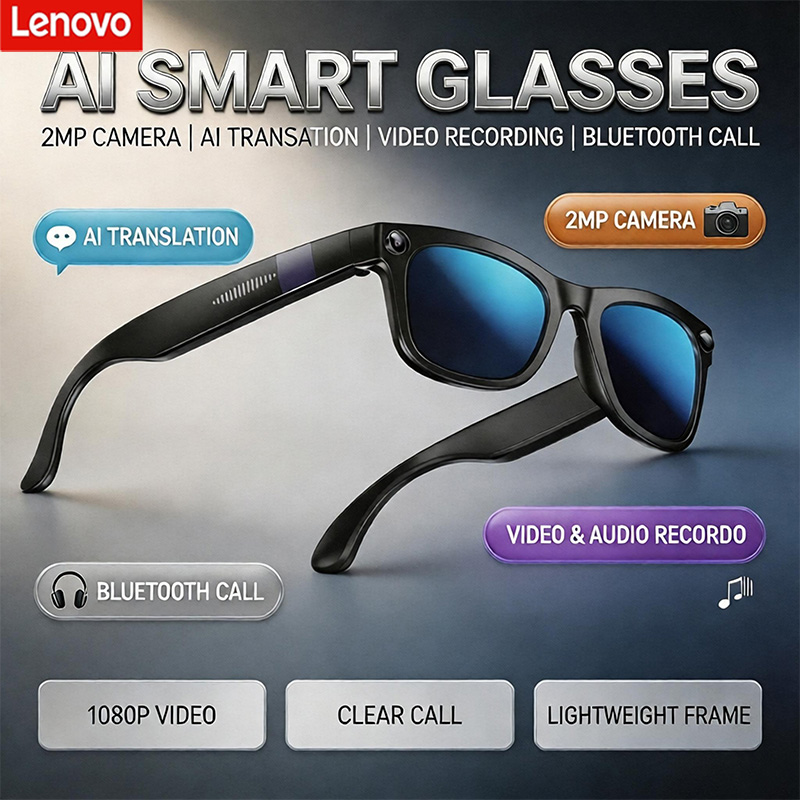 Audio Music Videos - Lenovo AI Bluetooth Smart Glasses With