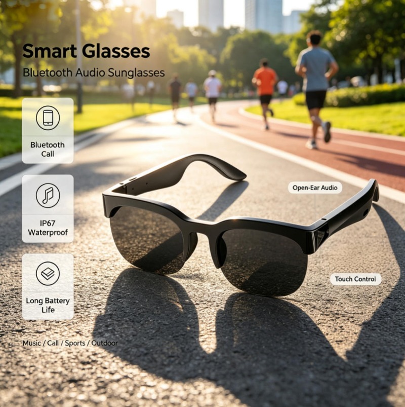 Audio Music Videos - Bluetooth Audio Smart Glasses Open‑Ear Audio