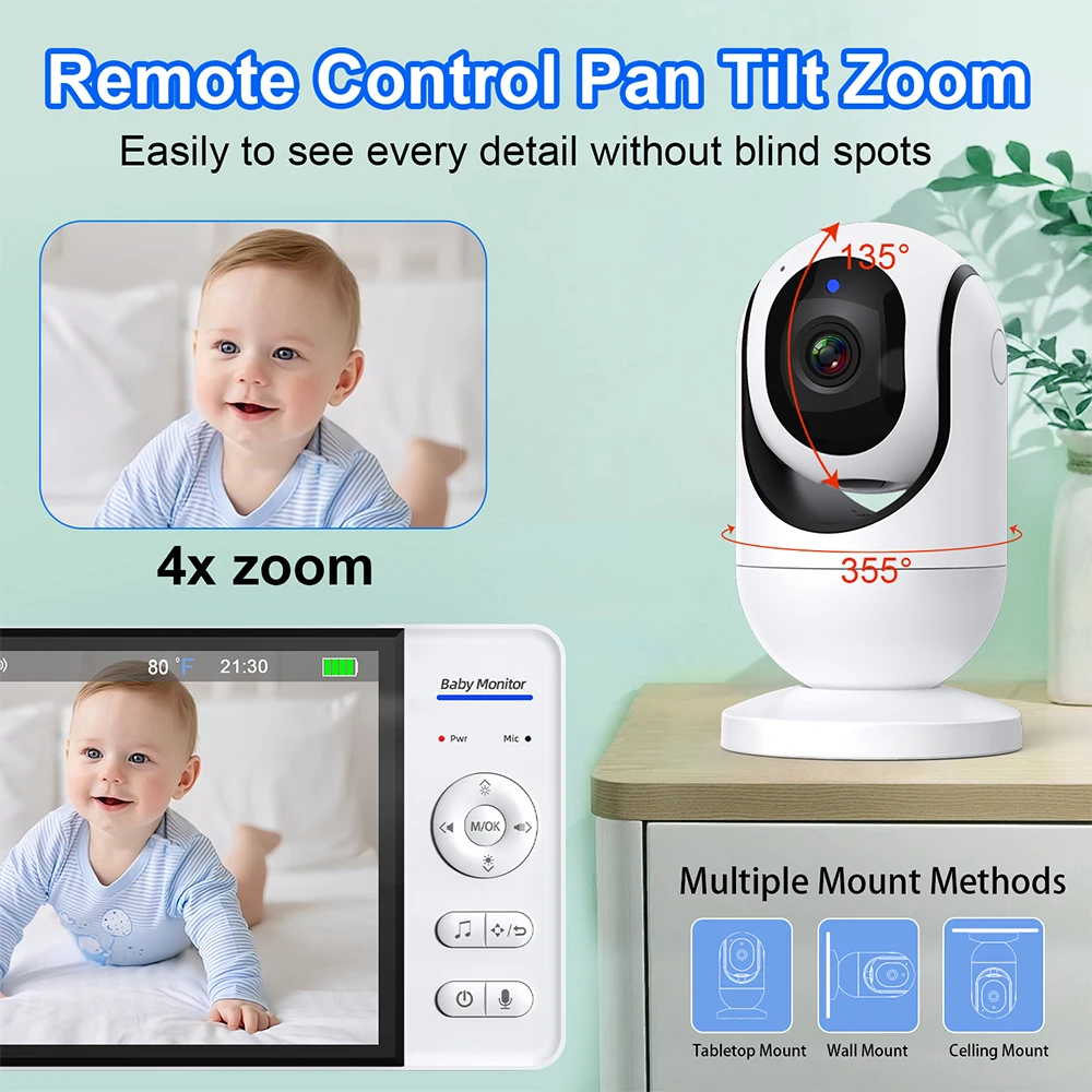 7.0'' Video Baby Monitor 720P  - Audio Music Videos review and price