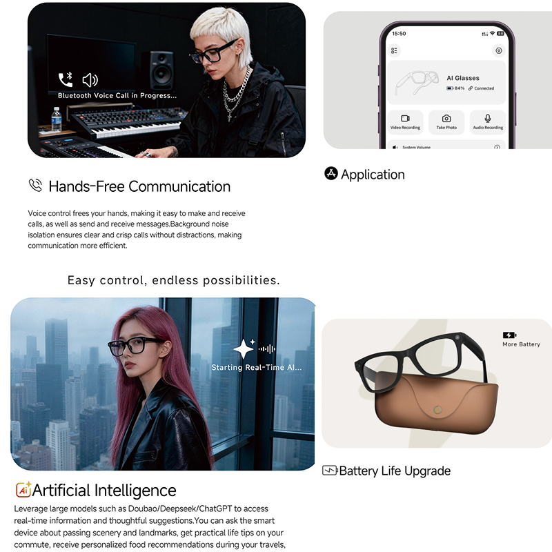 2026 AI smart Glasses HD 800W  - Audio Music Videos review and price