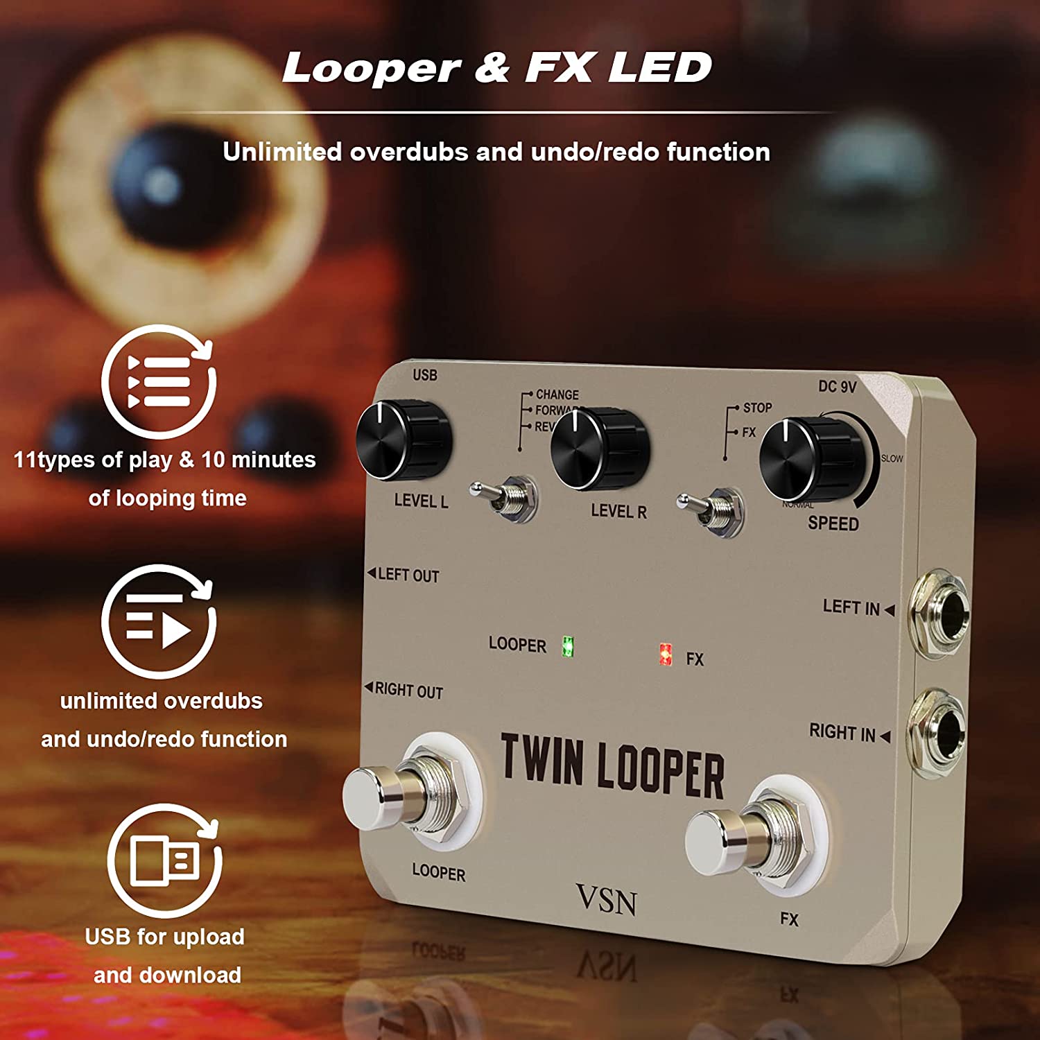 VSN Twin Looper Electric Guita - Looper Pedal Guitar review and price