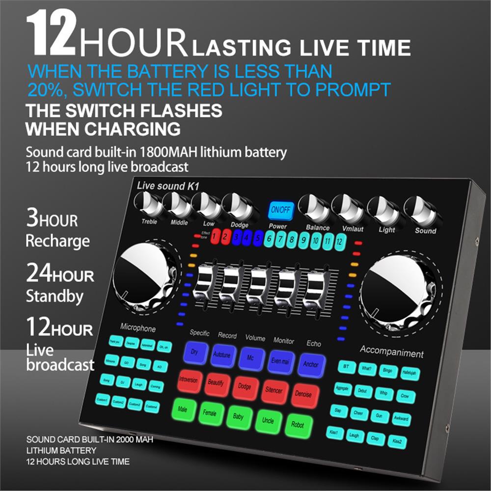 K1 Audio Mixer Live Sound Card - Audio Music Changer review and price