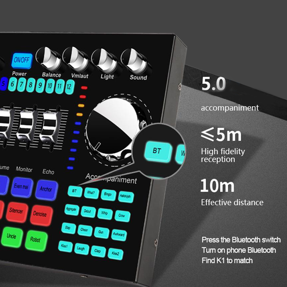 K1 Audio Mixer Live Sound Card - Audio Music Changer review and price
