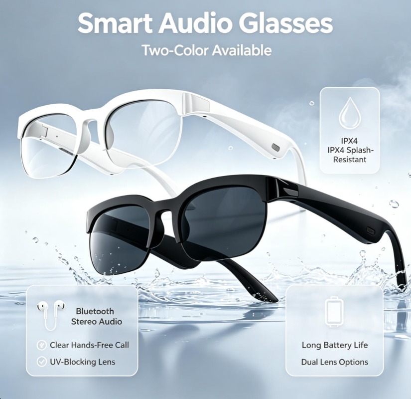 2 Colors Smart Audio Glasses B - Audio Music Videos review and price